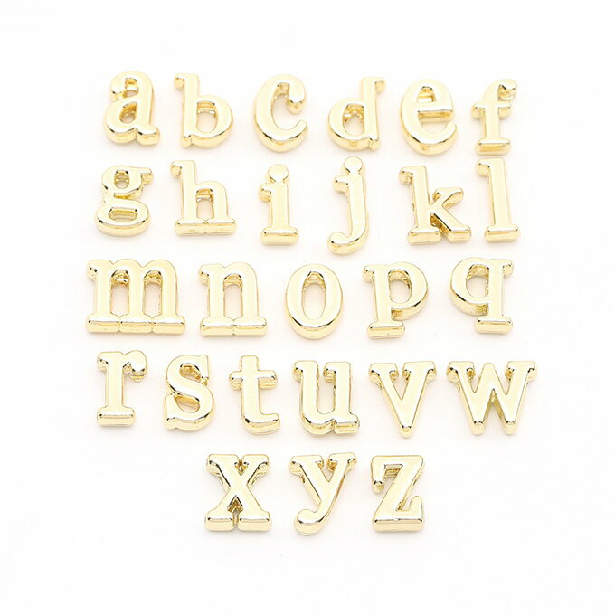 イニシャルチャーム アルファベットチャーム ゴールド　8個　アクセサリーパーツ