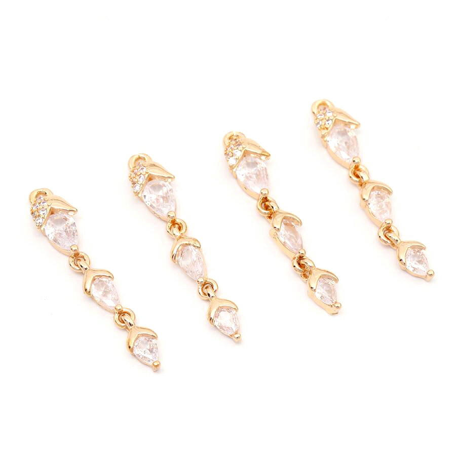 即日発送！ジルコニアチャーム とうもろこし 1カン 6×29mm ゴールド（1ヶ）