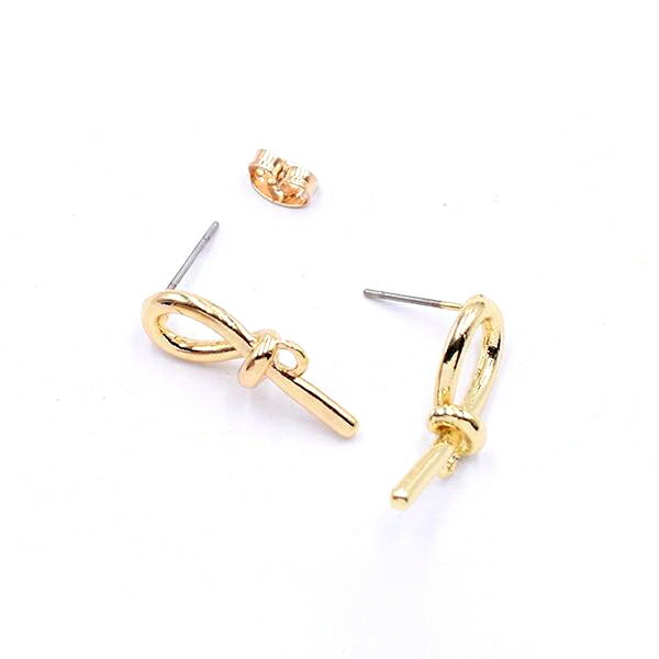 即日発送！チタンピアス金具 6字型 カン付き 8×22mm ゴールド【4ヶ】