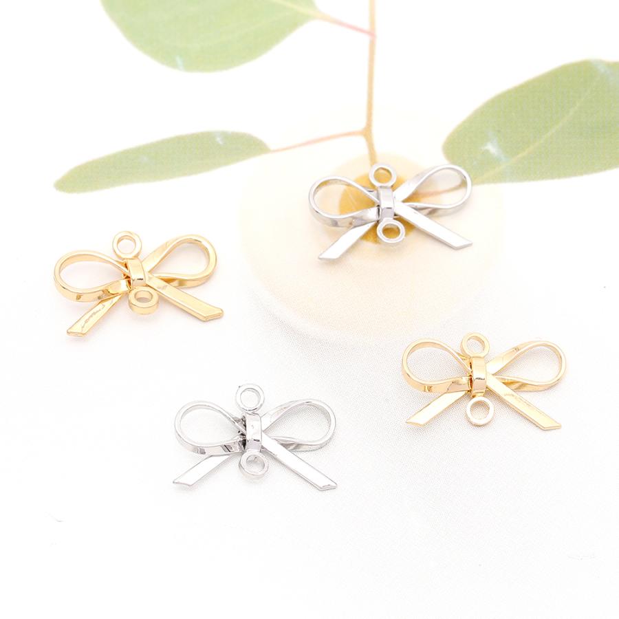 即日発送！コネクターチャーム リボン 2カン付き 8×15mm（6ヶ）