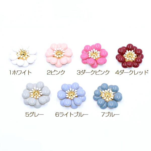 即日発送！エポチャーム 2連六弁花 28×28mm 穴あり ゴールド【1ヶ】