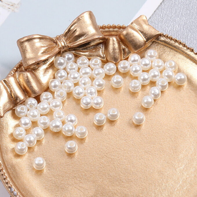 即日発送！パールビーズ ABS樹脂パールビーズ 丸玉 5mm ホワイト（100ヶ）