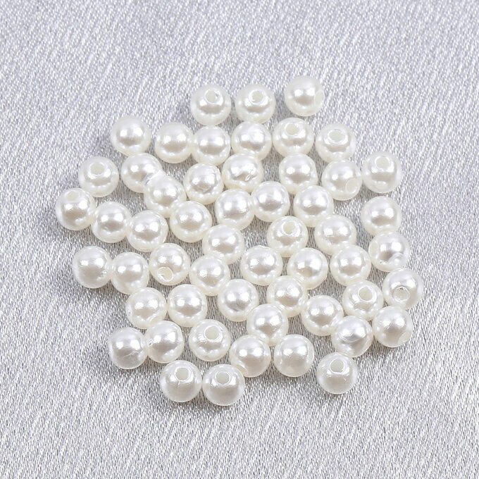 即日発送！パールビーズ ABS樹脂パールビーズ 丸玉 5mm ホワイト（100ヶ）