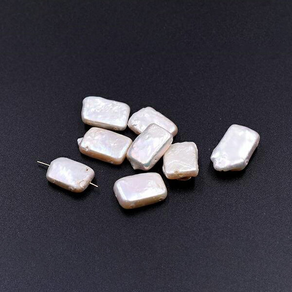 Rakuten - 即日発送！高品質淡水パール 長方形 11×16mm 天然素材【2ヶ】