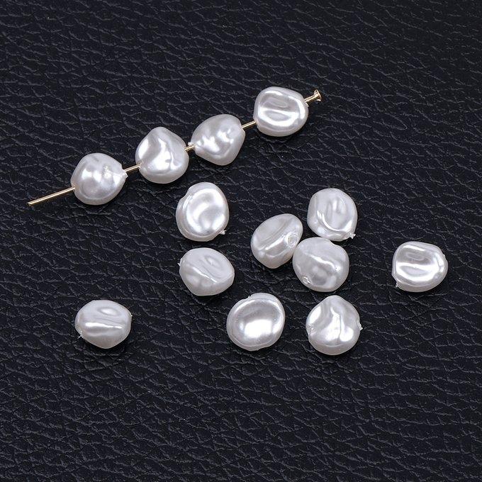 即日発送！パールビーズ ABS樹脂パールビーズ 不規則型 8×9mm ホワイト（20ヶ）