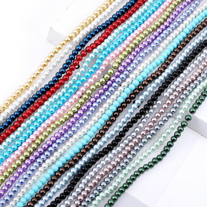 即日発送！ガラスパール 塗装 丸玉 6mm 全20色