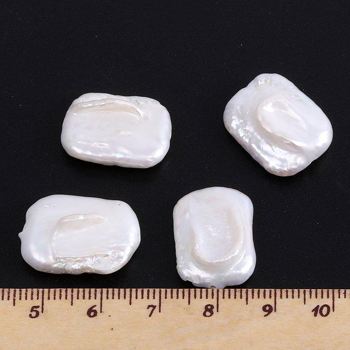即日発送！淡水パールビーズ 不規則長方形型 15×20mm 天然素材（1ヶ）