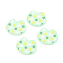 即日発送!アクリル貼付けパーツ アクリルカボション アクリルデコパーツ うさぎ ウサギ 兎 ドット柄 23×27mm(10ヶ)