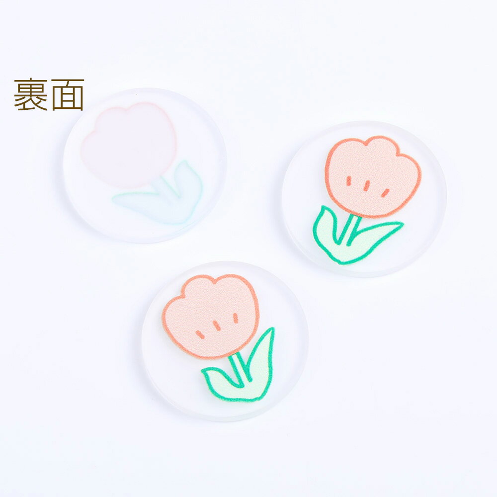 即日発送！貼付けパーツ アクリル貼付けパーツ アクリルカボション フラワー 24mm（8ヶ）
