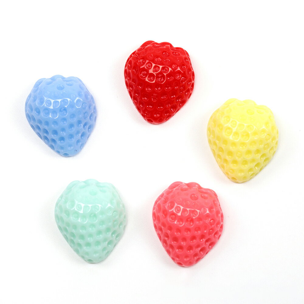 即日発送！いちご貼付けパーツ 樹脂製 いちご 苺 ストロベリー フルーツ 果物 デコパーツ 約20×23mm（6..