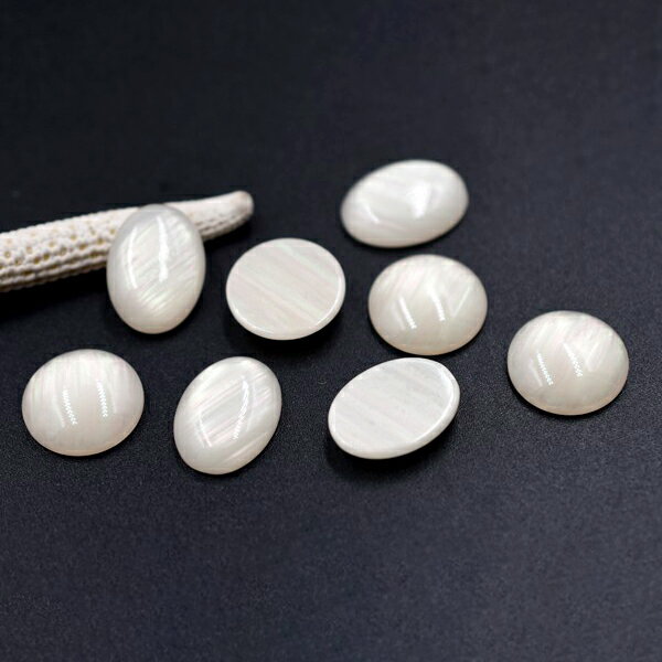 即日発送！高品質デコパーツ シェル調貼付けパーツ シェル調カボション ベージュカラーデコパーツ 半円/オーバルシェル風カボション 夏カラーカボション【10ヶ】