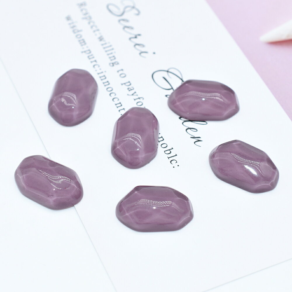 即日発送！水面カボション 樹脂製 貼付けパーツ デコパーツ 透明感 変形オーバルカット 12×19mm（15ヶ）