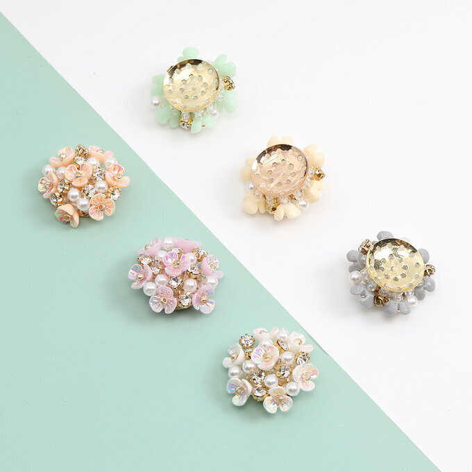 即日発送！ビーズカボション フラワー 20mm（1ヶ）