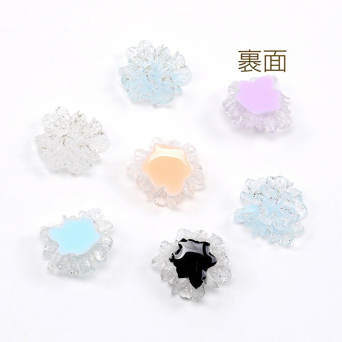 即日発送！樹脂貼付けパーツ 樹脂カボション フラワー 22mm（10ヶ）