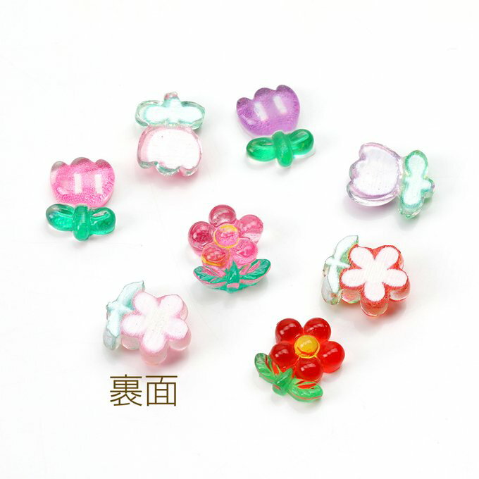 即日発送！フラワー貼付けパーツ 立体花型パーツ 花モチーフデコパーツ 樹脂貼付けパーツ 樹脂カボション 樹脂デコパーツ フラワー 花