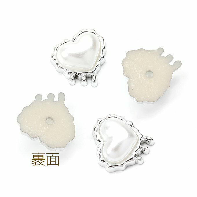 即日発送！ハート貼付けパーツ 立体ハート型パーツ ハートモチーフデコパーツ アク...