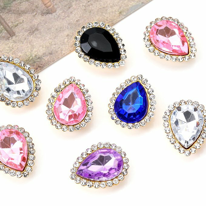 即日発送！ビジューセンターパーツ ビジューパーツ アクリル製 台座付き 貼付け し...