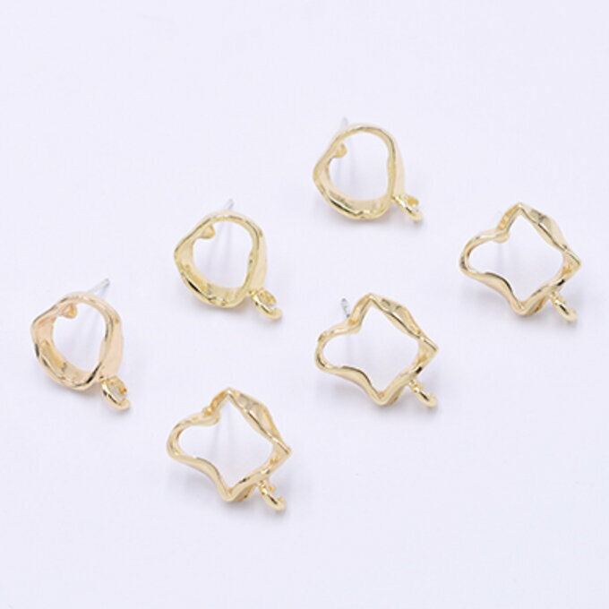 即日発送！デザインピアスパーツ 全2種 1カン ゴールド【4ヶ】