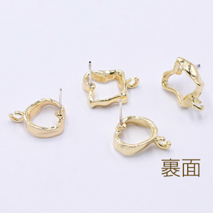 即日発送！デザインピアスパーツ 全2種 1カン ゴールド【4ヶ】