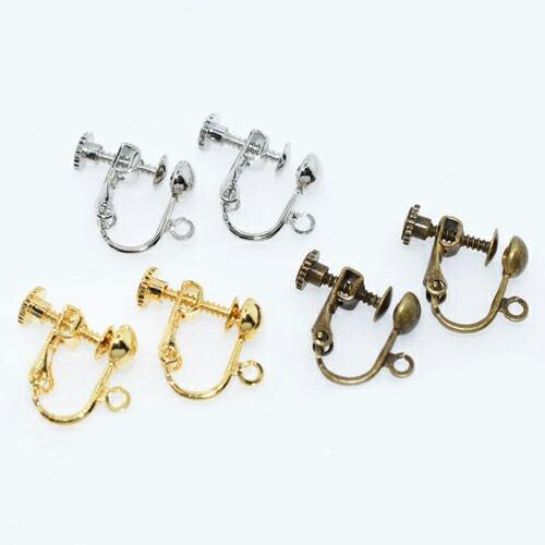 即日発送！イヤリング金具 5mm玉カン付 単色/4ヶ入り