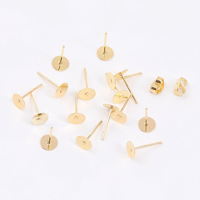 即日発送！最安値挑戦中！丸皿ピアス ピアスパーツ デザインポストピアス 6mm（約200ヶ）