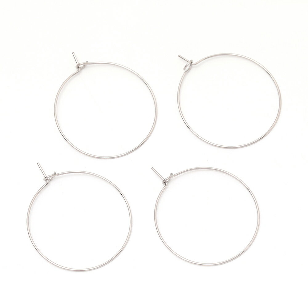 即日発送！ワイヤーフックピアス ステンレス製 ピアス金具 シルバーカラー 0.6×30mm（10ヶ）
