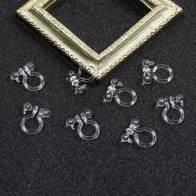 即日発送！樹脂ノンホールピアス ボール カン付き 9×11mm クリア（20ヶ）