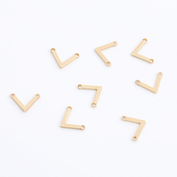 即日発送！コネクターチャーム V字型 2カン付き 8×12mm（10ヶ）