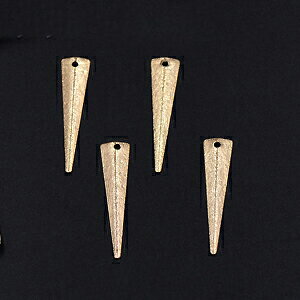 即日発送！メタルパーツ プレート スクラブ 三角 1穴 約7×30mm ゴールド（20ヶ）