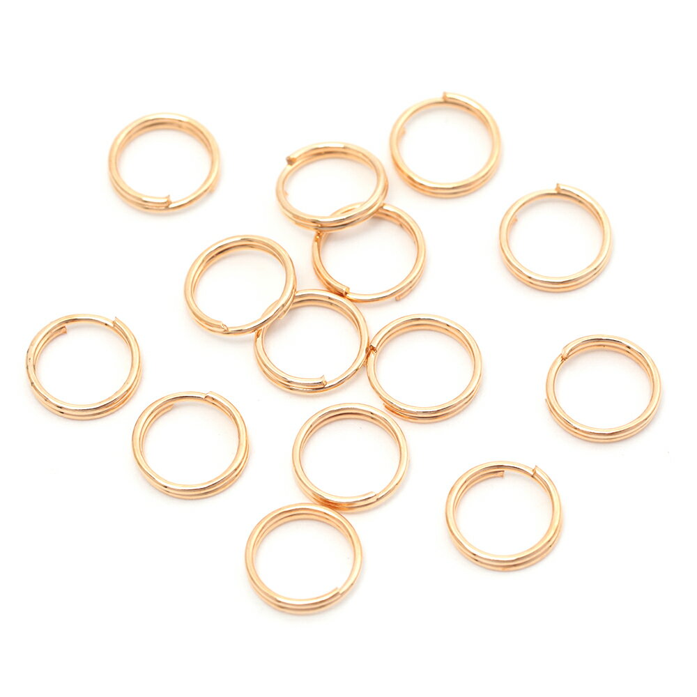 即日発送！二重カン 鉄製 2重リング ダブルリング キーホルダー 基礎金具 接続金具 約0.6×7mm（50ヶ）