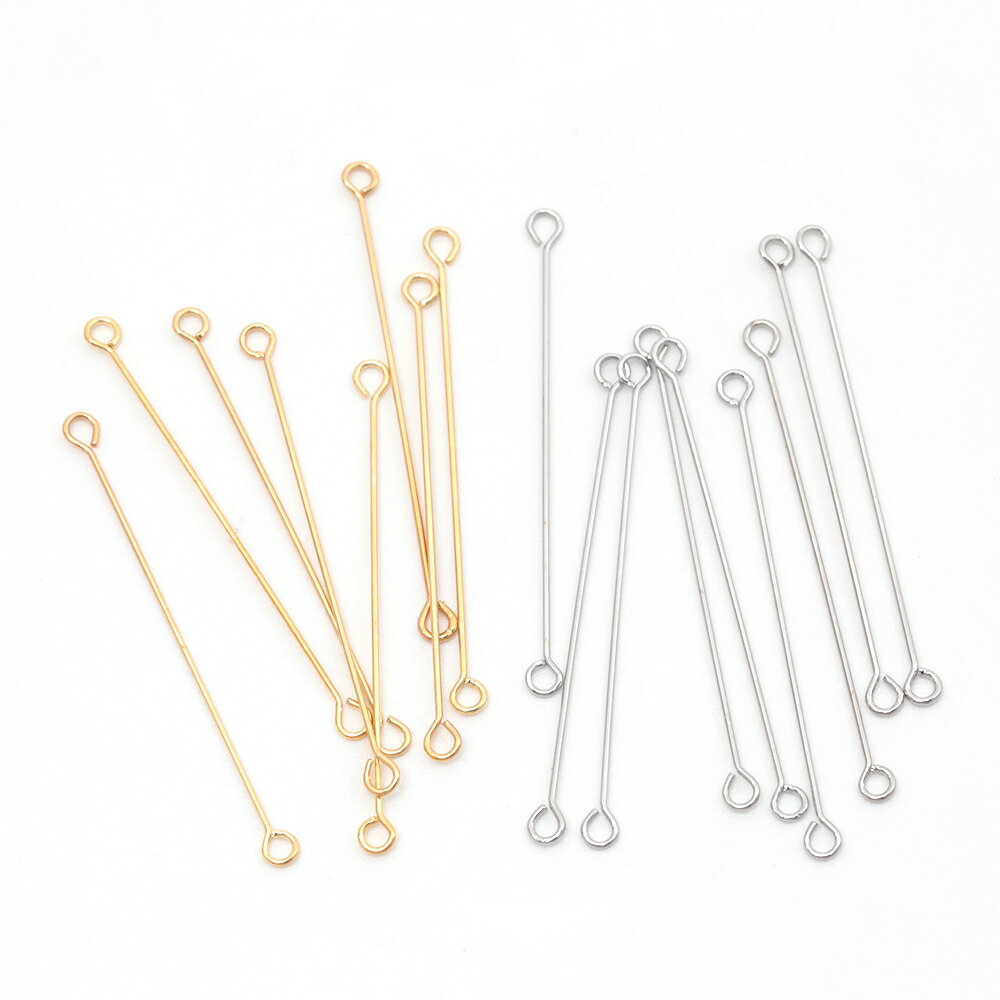 即日発送！両サイド9ピン スチール製 両端カン付き9ピン コネクターパーツ メタルパーツ 約0.3×30mm（20ヶ）