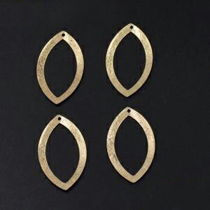 即日発送！メタルパーツ プレート スクラブ ホースアイフレーム 1穴 26×48mm ゴールド【10ヶ】