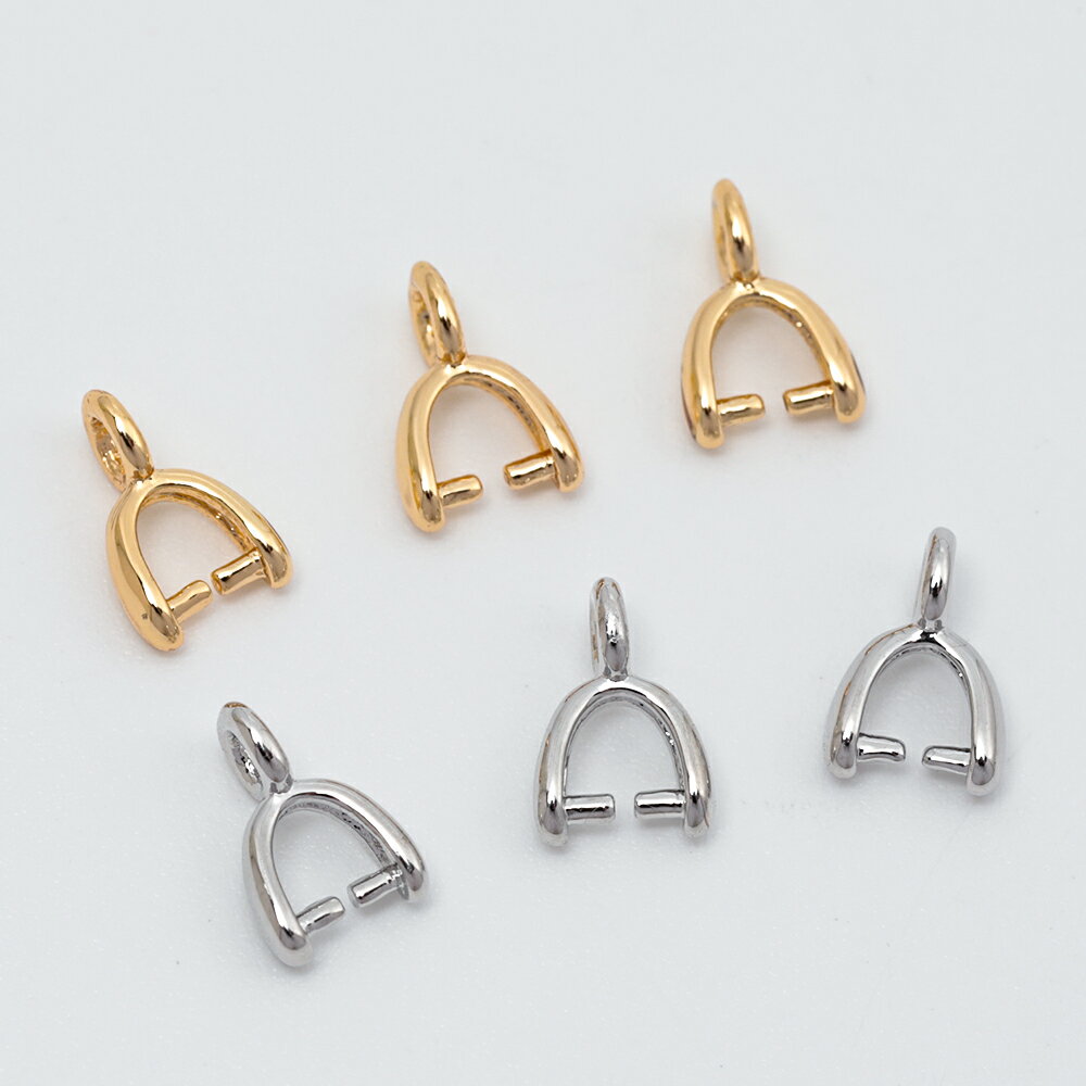 即日発送！バチカン 銅製 Aカン ネックレス ペンダントトップ 接続金具 メタルパーツ 約5×7mm（10ヶ）