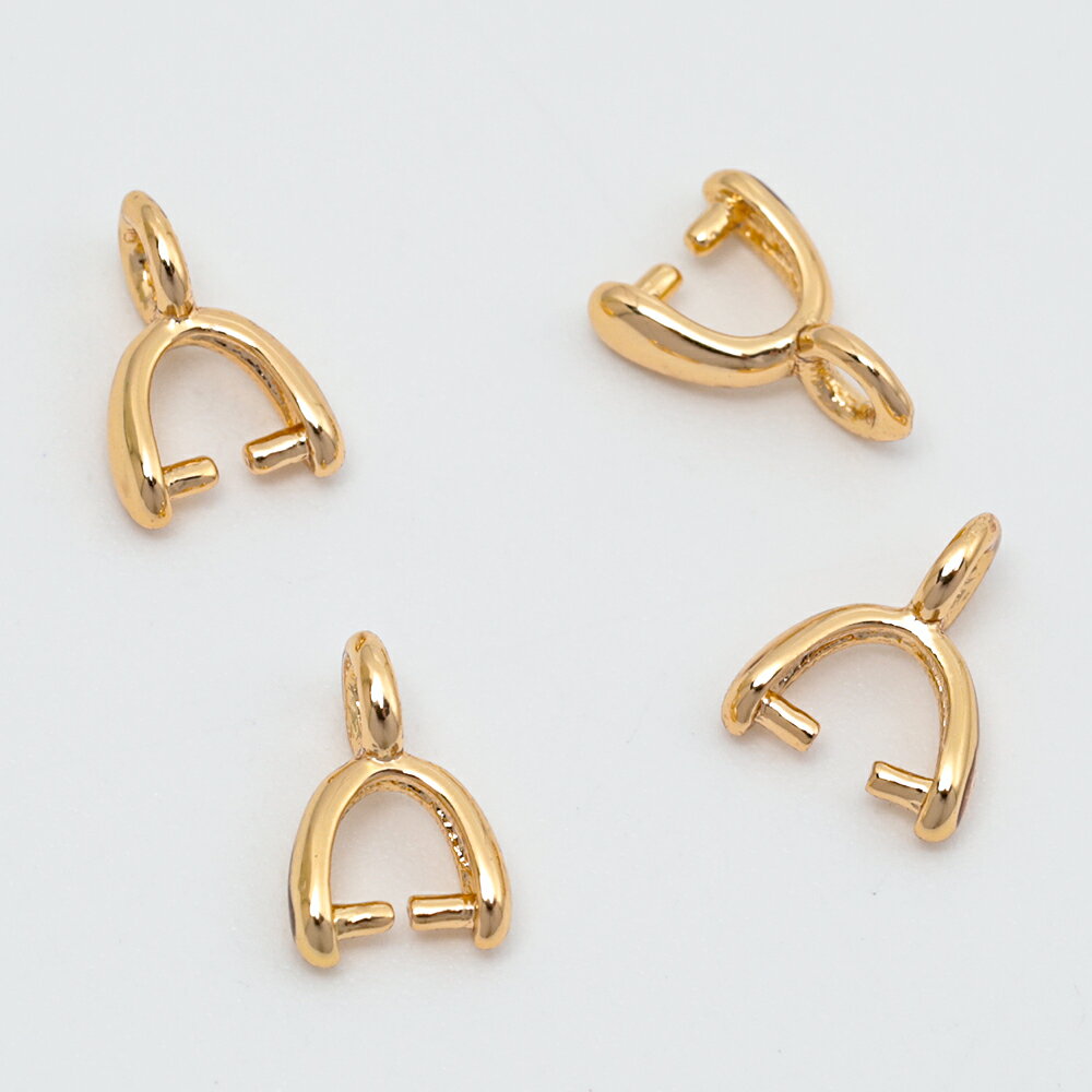 即日発送！バチカン 銅製 Aカン ネックレス ペンダントトップ 接続金具 メタルパーツ 約5×7mm（10ヶ）