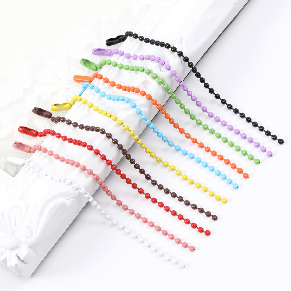 カラフルボールチェーンキーリング 約2.3×120mm No.1-20 　金具　パーツ（10ヶ）