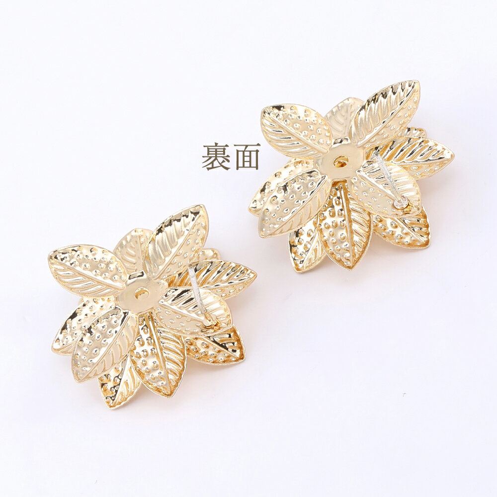 即日発送！ デザインポストピアス カスタムピアス レディースピアス金具 28×28mm ゴールド【2ヶ入り】