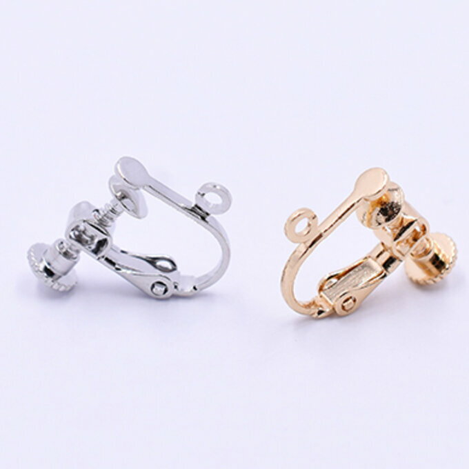 即日発送！最安値挑戦中！ネジバネ式イヤリング 金具 ねじばね金具 定番イヤリング金具 平皿4mm 上カン付き【10ヶ入り】