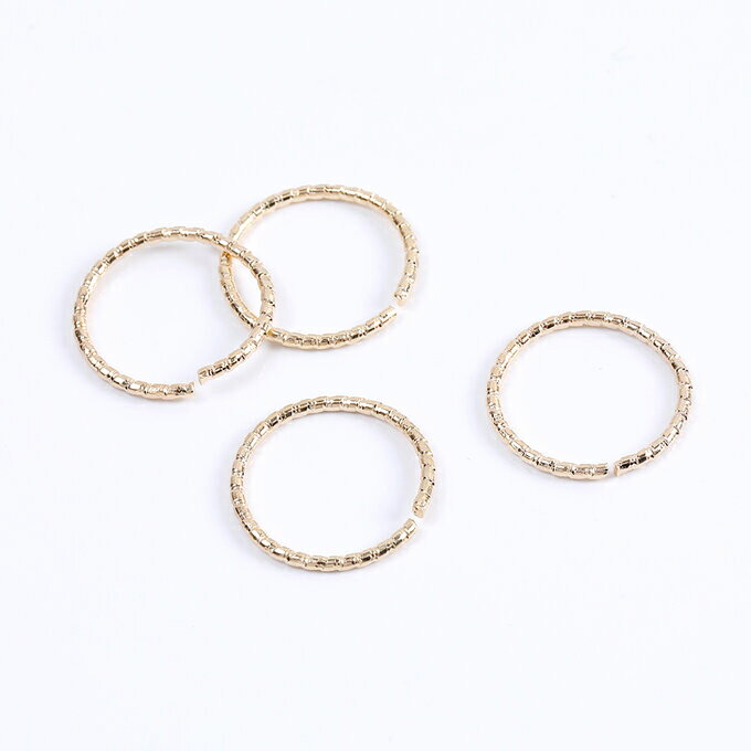 即日発送！デザイン丸カン リングパーツ ハンドメイド金具 1.2×16mm ゴールド（10ヶ）