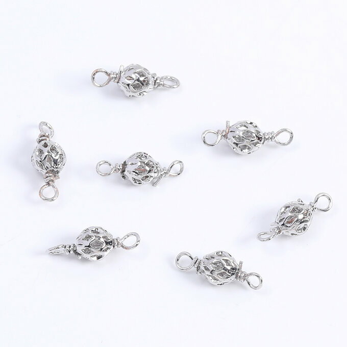 即日発送！透かしボールコネクターパーツ コネクターチャーム 2カン付き 2カン付き 5×13mm（8ヶ）