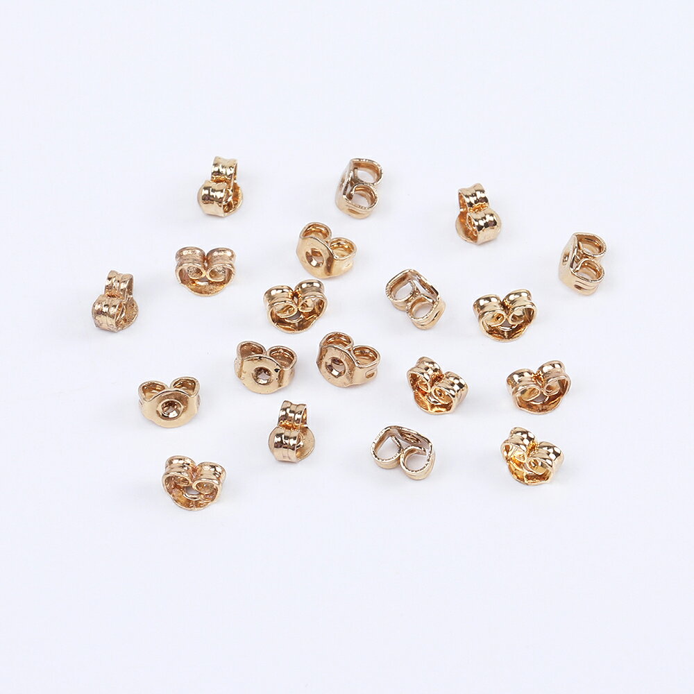 即日発送！ピアスキャッチ スペア ピアス金具 留め具 3×4mm ゴールド（20ヶ）