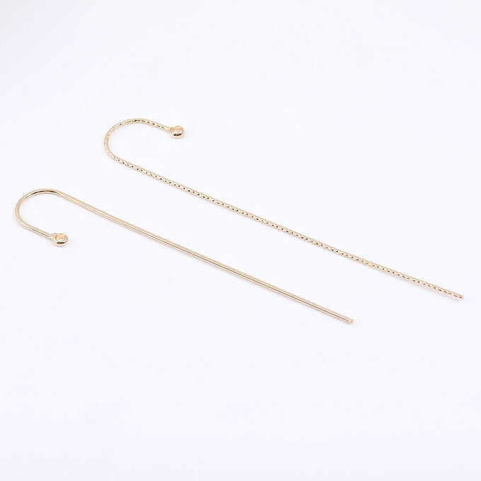 即日発送！斜線ピアス金具 アメリカンピアス アメリカンフック カン付き ゴールド（2ヶ）