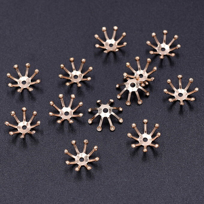 即日発送！花座 No.82 ビーズキャップ 立て爪調スペーサービーズ 10mm ゴールド（100ヶ）