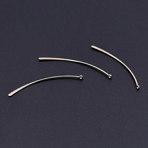 Rakuten - 即日発送！ウェーブスティックチャーム スティックパーツ カン付き 2×5.3cm ゴールド（2ヶ）