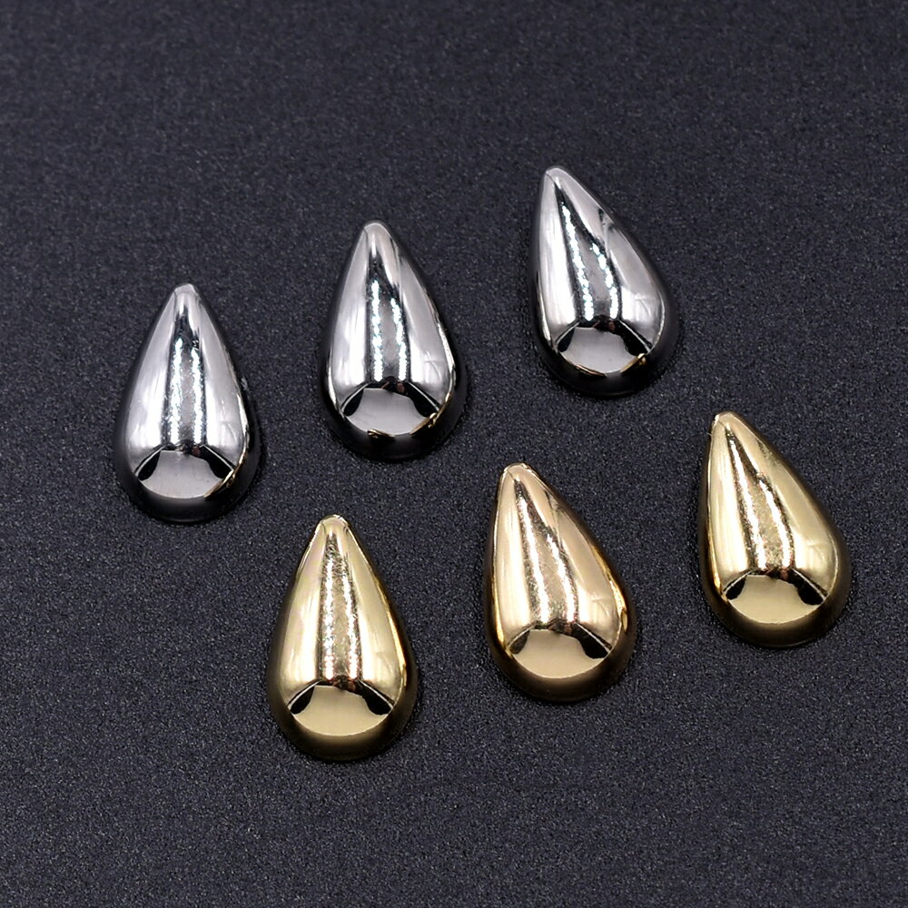 即日発送！メタルパーツ しずく型 裏カン付き 7×12mm（6ヶ）