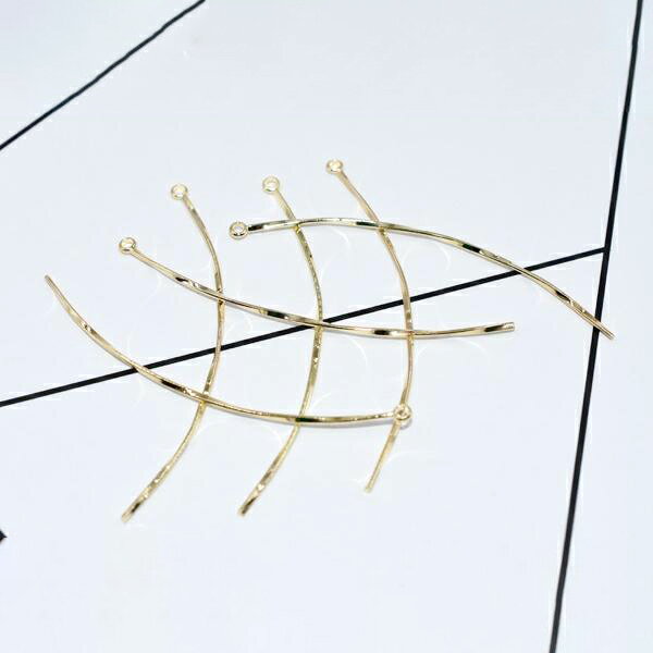 即日発送！メタルパーツ スティック ツイスト カン付 1×63mm(10ヶ）ゴールド