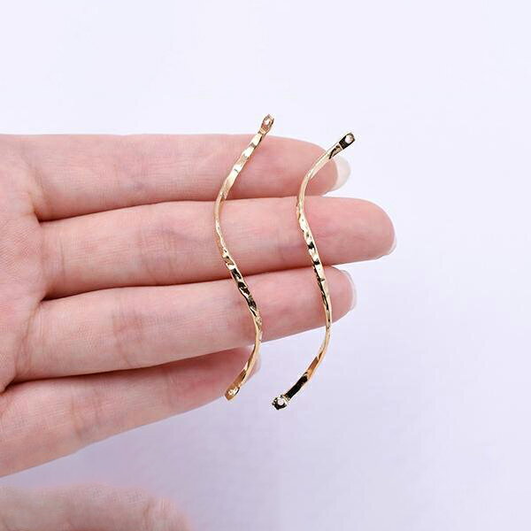 即日発送！メタルスティック ツイスト 2穴 2×60mm ゴールド（10ヶ）