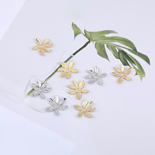 Rakuten - 即日発送！メタルフラワーパーツ 6弁花 1穴 19×19mm(10ヶ）