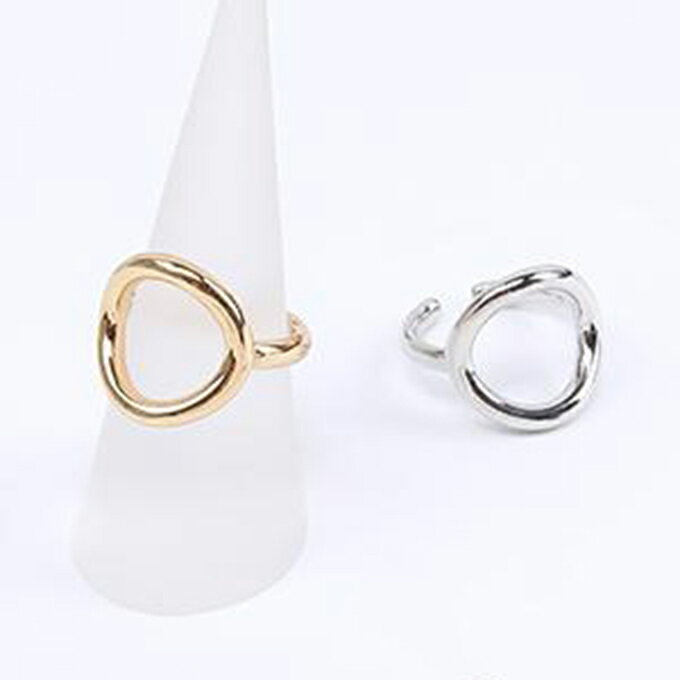 即日発送！高品質デザインリング 指輪 空枠リング 丸型変形 幅約16mm（1ヶ）