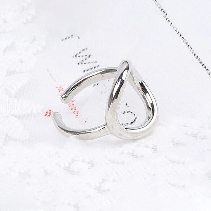 即日発送！高品質デザインリング 指輪 空枠リング 丸型変形 幅約16mm（1ヶ）