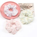 即日発送!シュシュ フラワー柄シュシュ フラワーモチーフシュシュ 花柄プリントシュシュ ヘアアクセサリー